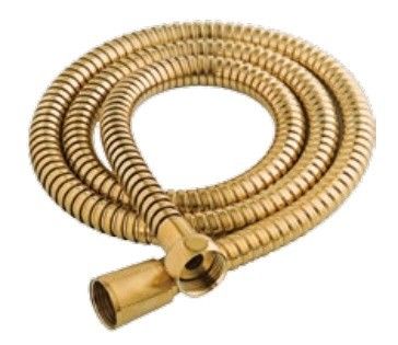Der neueste Duschschlauch mit Doppelverschluss in gebürstetem Gold zeichnet sich durch ein elegantes und luxuriöses Design aus, das sich für gehobene Vintage-Badezimmer eignet.