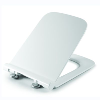Moderne Polypropylen-Toilettensitzabdeckung mit Soft-Close-Funktion und Schnellverschluss in quadratischer Form
