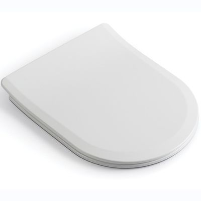 Weiße D-förmige Toilettensitz-Abdeckung mit Soft-Close-Funktion, Schnellverschlussdeckel und Polypropylen-Material