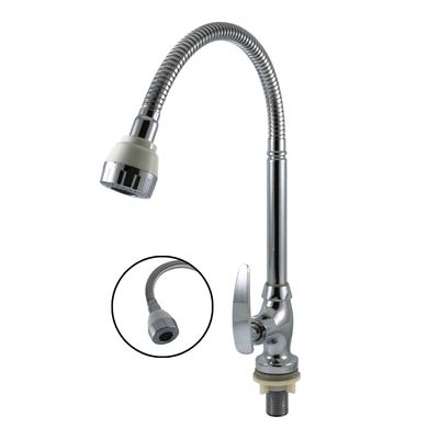 Moderne Messing-Küchenhahn mit Chrom-Ausführung und Einhandgriffdesign