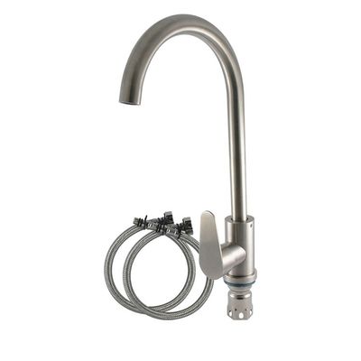 304 Edelstahl Flexibler Ausziehbarer Küchenmischer Wasserhahn Moderner Silberwaschbeckenhahn