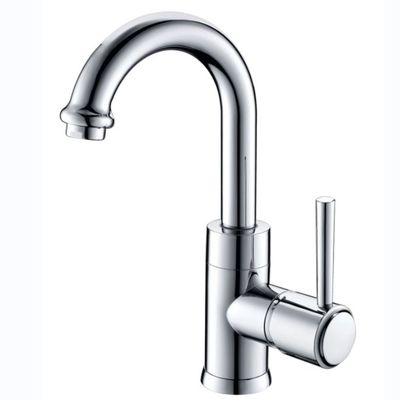 Chrom-Einhand-Waschtischarmatur mit Keramikventil und Kalt-Warm-Wasser-Mischer