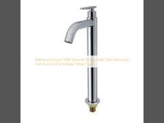 Badezimmerhahn mit Ablenker Einlochdeck Montiert Warm- und Kaltwasserbecken Wassermischerhahn